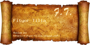 Fityor Tilla névjegykártya